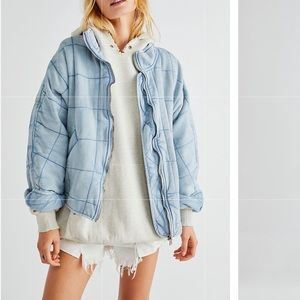 Free people Doleman jacket light blue